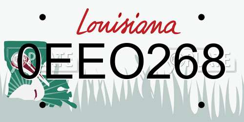 0EEO268 Louisiana License Plate