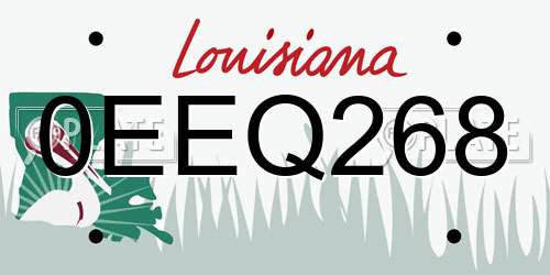 0EEQ268 Louisiana License Plate