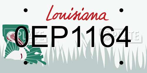 0EP1164 Louisiana License Plate
