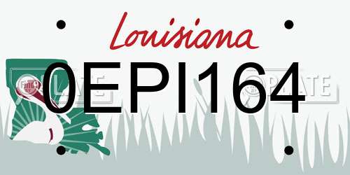 0EPI164 Louisiana License Plate