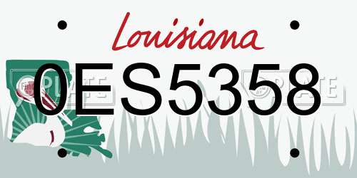 0ES5358 Louisiana License Plate