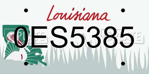 0ES5385 Louisiana License Plate