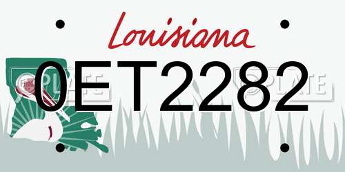 0ET2282 Louisiana License Plate