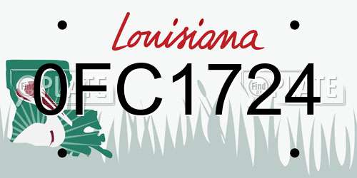 0FC1724 Louisiana License Plate