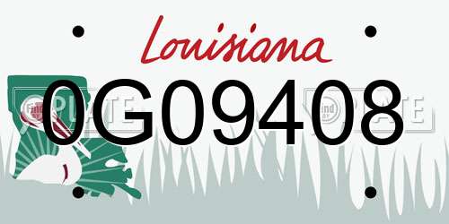 0G09408 Louisiana License Plate