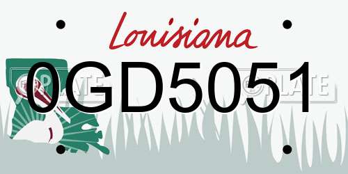 0GD5051 Louisiana License Plate