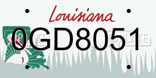 0GD8051 Louisiana License Plate