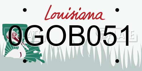 0GOB051 Louisiana License Plate