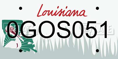 0GOS051 Louisiana License Plate