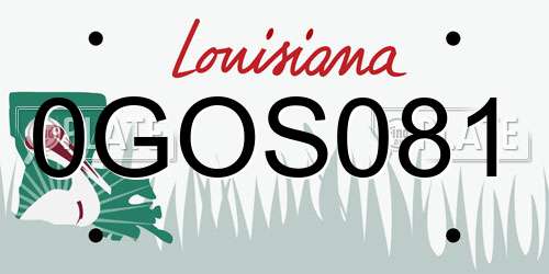 0GOS081 Louisiana License Plate