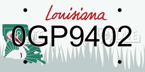 0GP9402 Louisiana License Plate