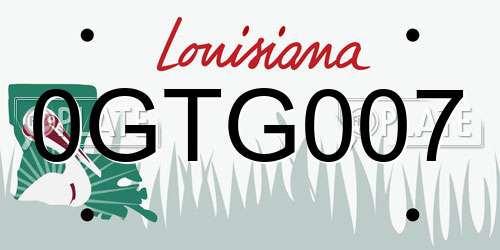 0GTG007 Louisiana License Plate