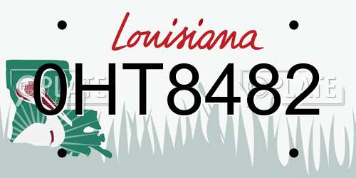 0HT8482 Louisiana License Plate