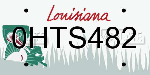 0HTS482 Louisiana License Plate