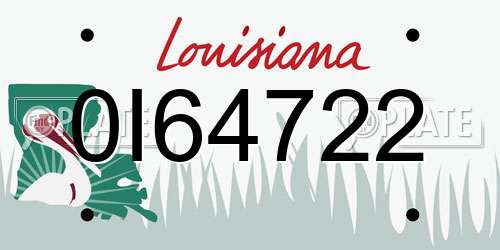 0I64722 Louisiana License Plate