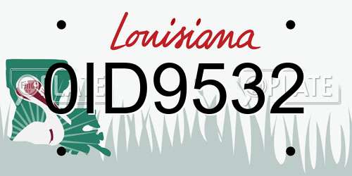 0ID9532 Louisiana License Plate