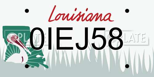 0IEJ58 Louisiana License Plate