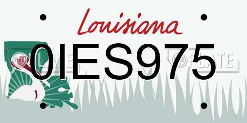 0IES975 Louisiana License Plate