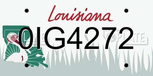 0IG4272 Louisiana License Plate