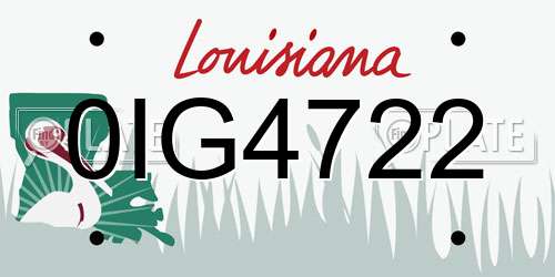 0IG4722 Louisiana License Plate