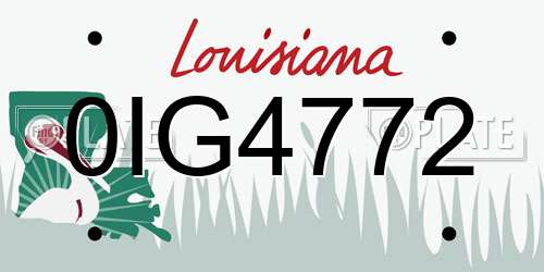 0IG4772 Louisiana License Plate