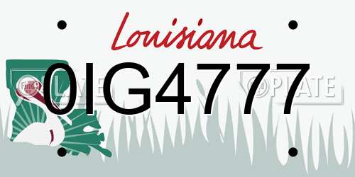 0IG4777 Louisiana License Plate