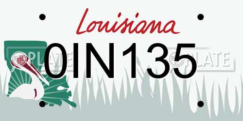 0IN135 Louisiana License Plate