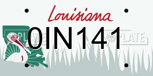 0IN141 Louisiana License Plate