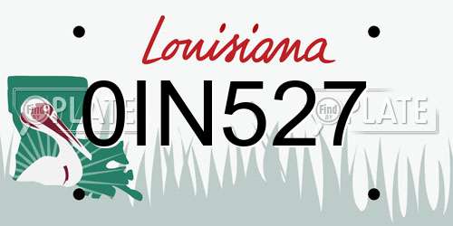 0IN527 Louisiana License Plate