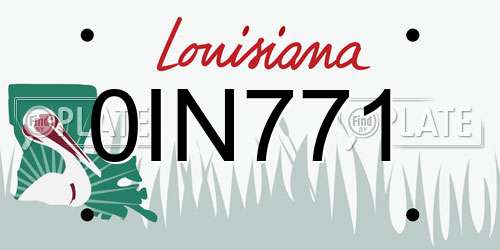 0IN771 Louisiana License Plate