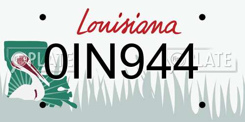 0IN944 Louisiana License Plate