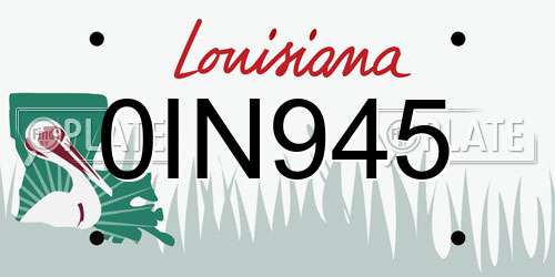 0IN945 Louisiana License Plate