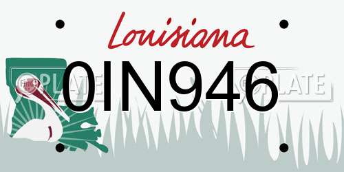 0IN946 Louisiana License Plate