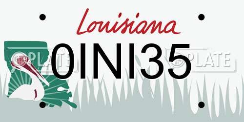 0INI35 Louisiana License Plate