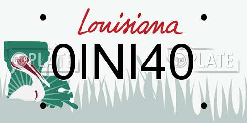 0INI40 Louisiana License Plate
