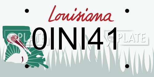 0INI41 Louisiana License Plate