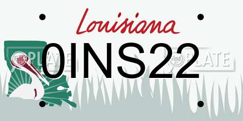 0INS22 Louisiana License Plate