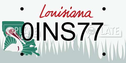 0INS77 Louisiana License Plate