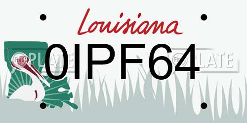 0IPF64 Louisiana License Plate