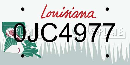 0JC4977 Louisiana License Plate