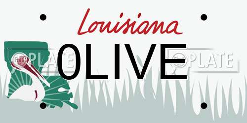 0LIVE Louisiana License Plate