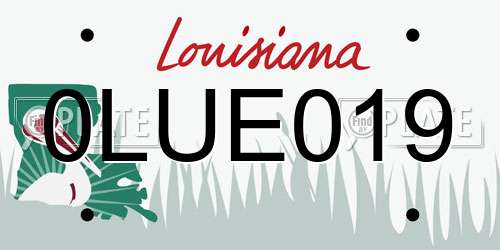 0LUE019 Louisiana License Plate