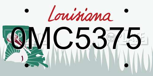 0MC5375 Louisiana License Plate
