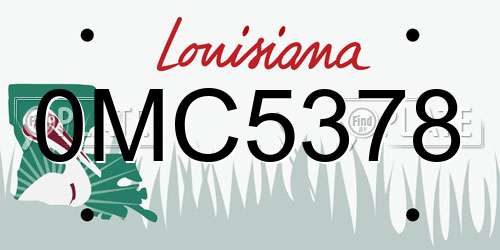 0MC5378 Louisiana License Plate