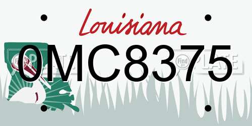 0MC8375 Louisiana License Plate