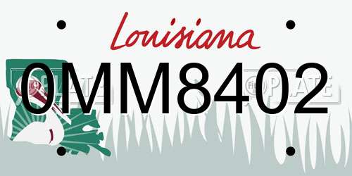 0MM8402 Louisiana License Plate