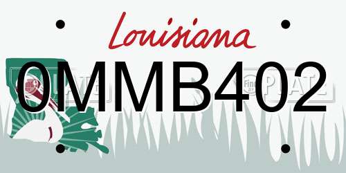 0MMB402 Louisiana License Plate