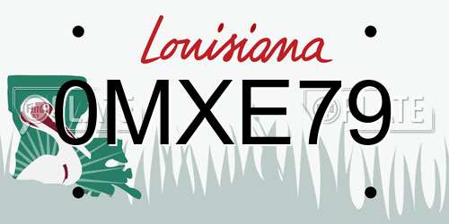 0MXE79 Louisiana License Plate