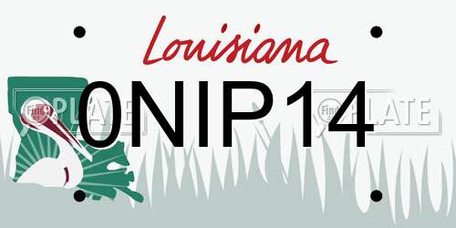 0NIP14 Louisiana License Plate