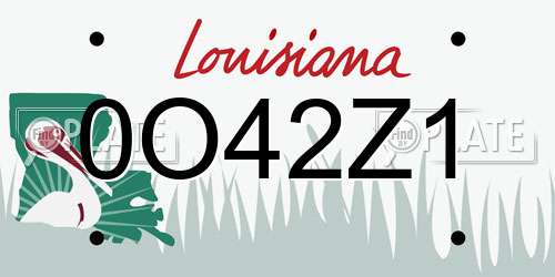 0O42Z1 Louisiana License Plate